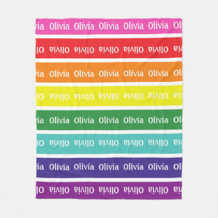 Rainbow Personalized Kids Name Blanket Gift