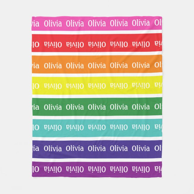 Rainbow Personalized Kids Name Blanket Gift (Front)
