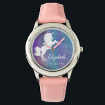 Rainbow Personalized Magical Unicorn Birthday Watch<br><div class="desc">Personalize this colourful unicorn themed watch for your daughter. Customize as desired.</div>