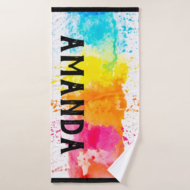 Rainbow Personalized Name Bath Towel (Bath Towel)