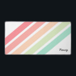 Rainbow Personalized Name Custom Personalized Desk Mat<br><div class="desc">Customized just for you! This rainbow personalized name desk mat  has a retro feel in white,  pink,  orange,  green and teal. Personalize with the name of your choice. Makes a wonderful gift for the holidays,  birthdays and more. Part of a collection from Parcel Studios.</div>
