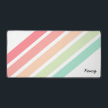 Rainbow Personalized Name Custom Personalized Desk Mat<br><div class="desc">Customized just for you! This rainbow personalized name desk mat  has a retro feel in white,  pink,  orange,  green and teal. Personalize with the name of your choice. Makes a wonderful gift for the holidays,  birthdays and more. Part of a collection from Parcel Studios.</div>