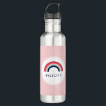 Rainbow Personalized Name Girl Gift in Pink  710 Ml Water Bottle<br><div class="desc">These personalized water bottles featuring a rainbow in blue,  pink,  coral and teal are sure to delight. Makes a great party favour,  birthday gift,  holiday gift and more. Text is customizable. Part of a collection for Parcel Studios.</div>