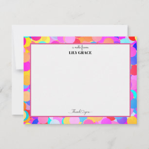 Rainbow Personalized Name Monogram, Thank You Gift Card