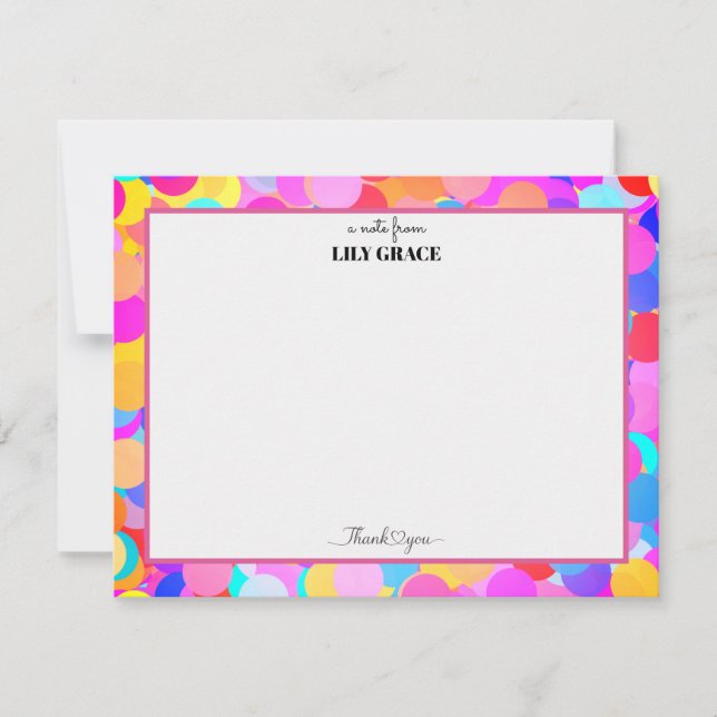 Rainbow Personalized Name Monogram, Thank You Gift Card (Front)