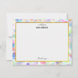 Rainbow Personalized Name Monogram, Thank You Gift Card