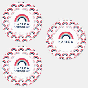 Rainbow Personalized Name School Modern