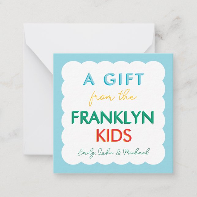 Rainbow Personalized Sibling Gift Enclosure Card (Front)
