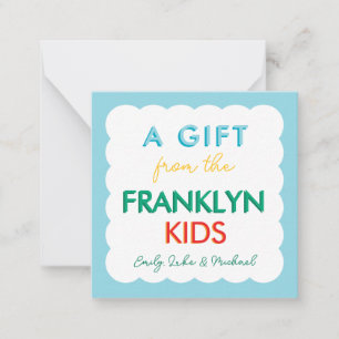 Rainbow Personalized Sibling Gift Enclosure Card