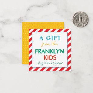 Rainbow Personalized Sibling Gift Enclosure Card