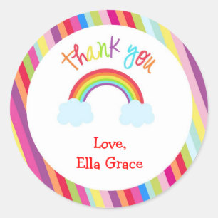 Rainbow Personalized Thank You Favour Stickers