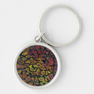 Rainbow Petrified Dinosaur Bone Keychain