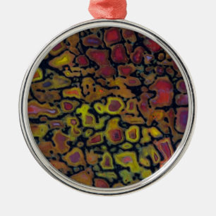 Rainbow Petrified Dinosaur Bone Metal Ornament