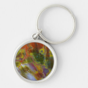 Rainbow Petrified Wood Keychain