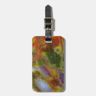 Rainbow Petrified Wood Luggage Tag