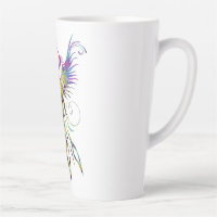 Rainbow Phoenix Latte Mug by Brow Bird