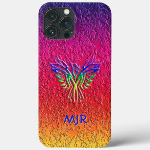 Rainbow Phoenix Rising LBGTQ+ with your initials iPhone 13 Pro Max Case