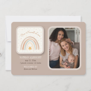 Rainbow Photo Birth Announcement