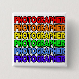 Rainbow Photographer 2 Inch Square Button