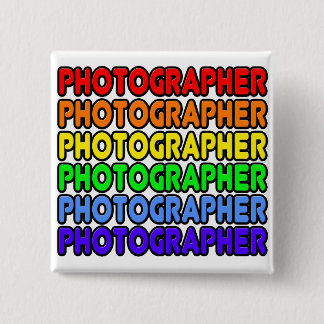 Rainbow Photographer 2 Inch Square Button