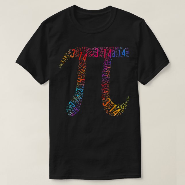 Rainbow Pi Numbers Funny Pi 314 Math Teachers Stud T-Shirt (Design Front)