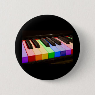Rainbow Piano 2 Inch Round Button