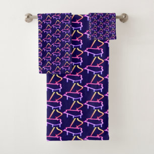 Rainbow Piano Embellished  Bath Towel Set