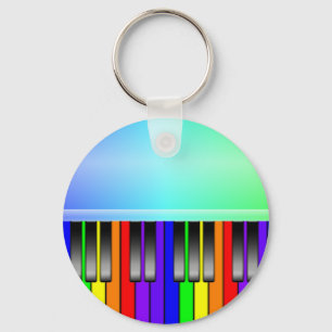 Rainbow Piano Keyboard Keychain