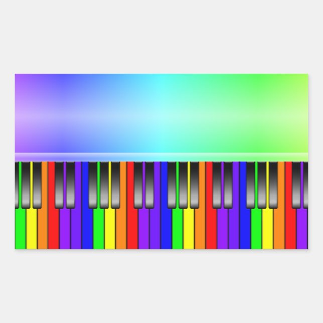 Rainbow Piano Keyboard Sticker (Front)