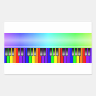 Rainbow Piano Keyboard Sticker