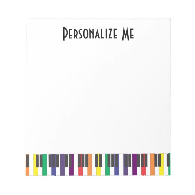 Rainbow Piano Keys Notepad (Front)
