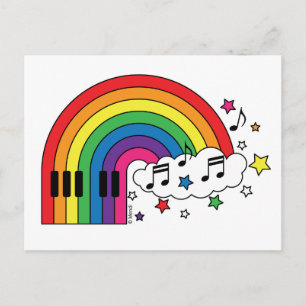 Rainbow Piano Postcard
