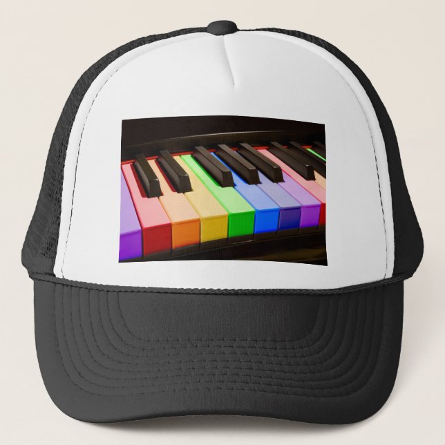 Rainbow Piano Trucker Hat (Front)