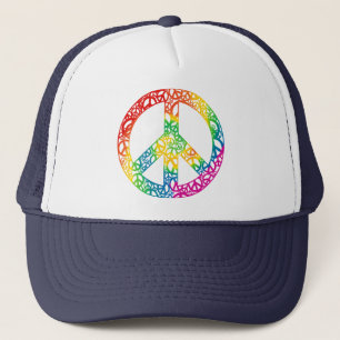 Rainbow Pieces of Peace Trucker Hat