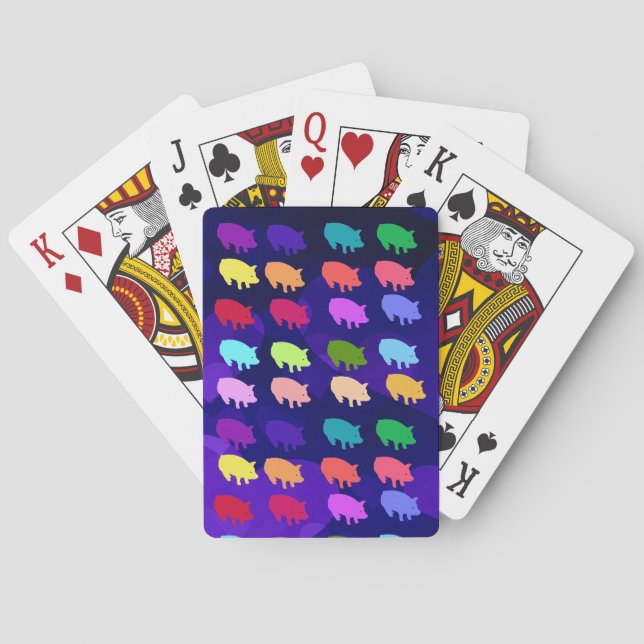 Rainbow Pigs Playing Cards (Back)