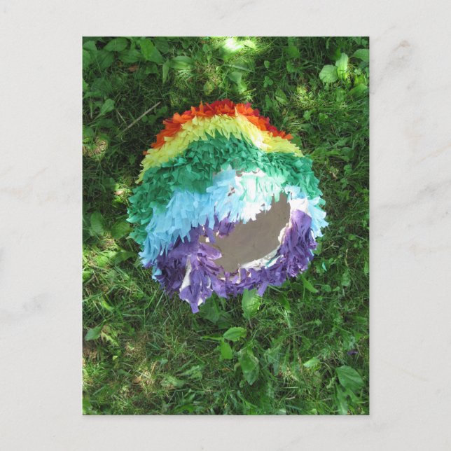 Rainbow Piñata after the party Postcard (Front)