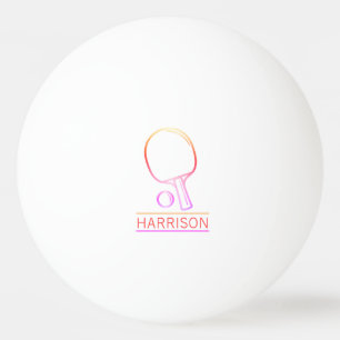 Rainbow Ping Pong Emblem Personalized White Ball
