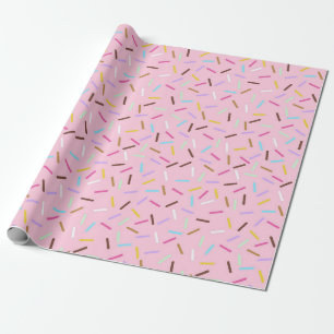 Rainbow Pink Doughnut Sprinkles Gift Wrapping Pape Paper