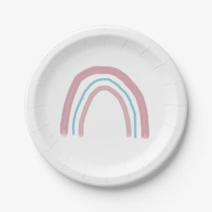 Rainbow Pink Ombre Painting Party Paper Plate