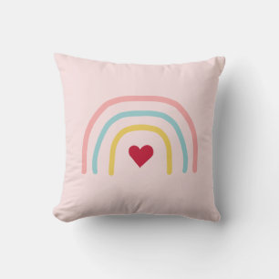 Rainbow Pink Pastel Painting Pattern Throw Pillow