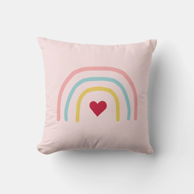 Rainbow Pink Pastel Painting Pattern Throw Pillow (Front)