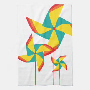 rainbow pinwheel kitchen towel