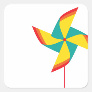 rainbow pinwheel square sticker