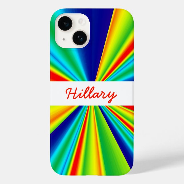 Rainbow Pinwheel Stripes Monogram Case-Mate iPhone Case (Back)