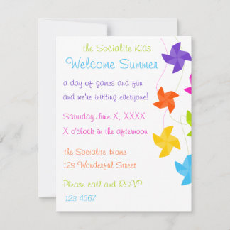 Rainbow Pinwheels Just Hanging Out! Invitation