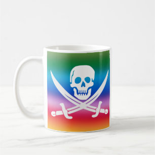 Rainbow Pirate Jolly Roger Coffee Mug