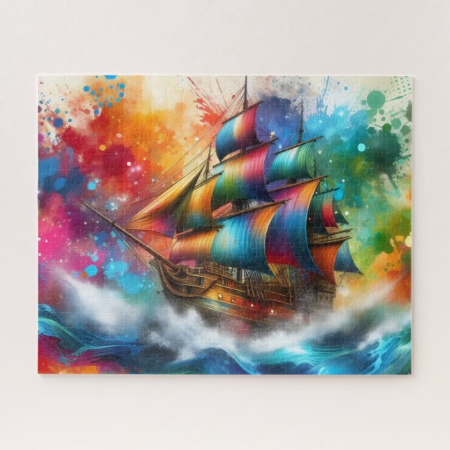 Rainbow Pirate Ship Jigsaw Puzzle (Horizontal)