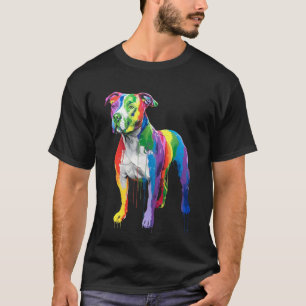 Rainbow Pit Bull Art – Vibrant Artistic Dog Lover T-Shirt
