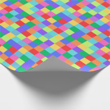 Rainbow Pixel Colourful Bright Gift Wrap