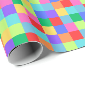 Rainbow Pixel Colourful Bright Gift Wrap